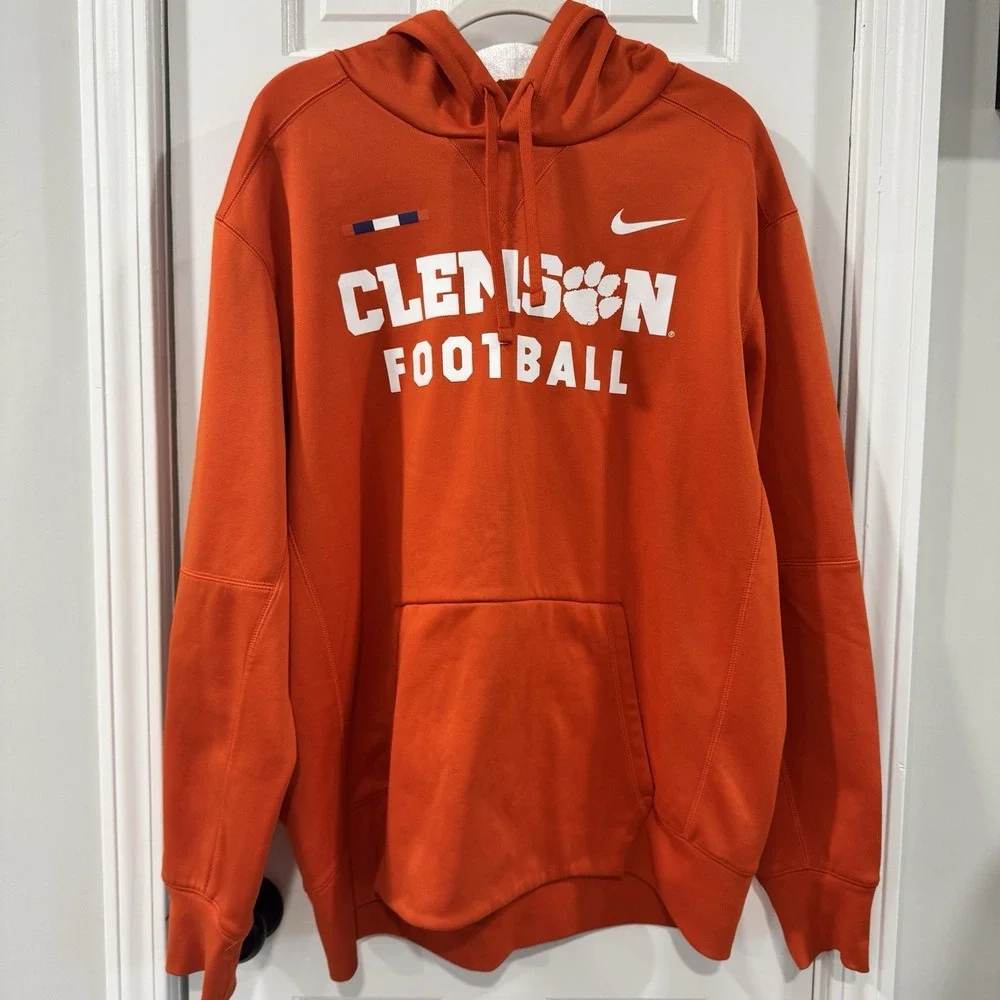 Nike Clemson Tigers Football Dri-FIT Hoodie Men's XL Orange NCAA
